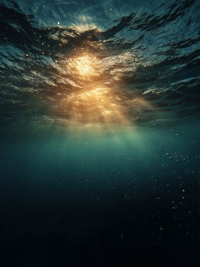 Underwater Sunlight — Ocean Photography Poster. poster print