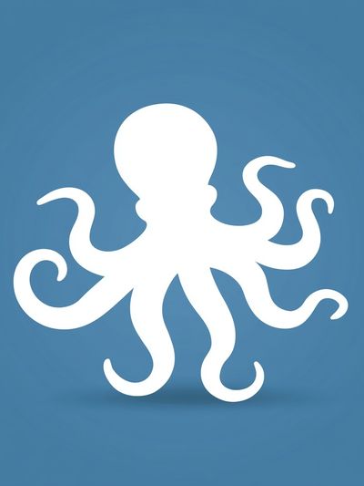 Octopus Silhouette Illustration Poster. poster