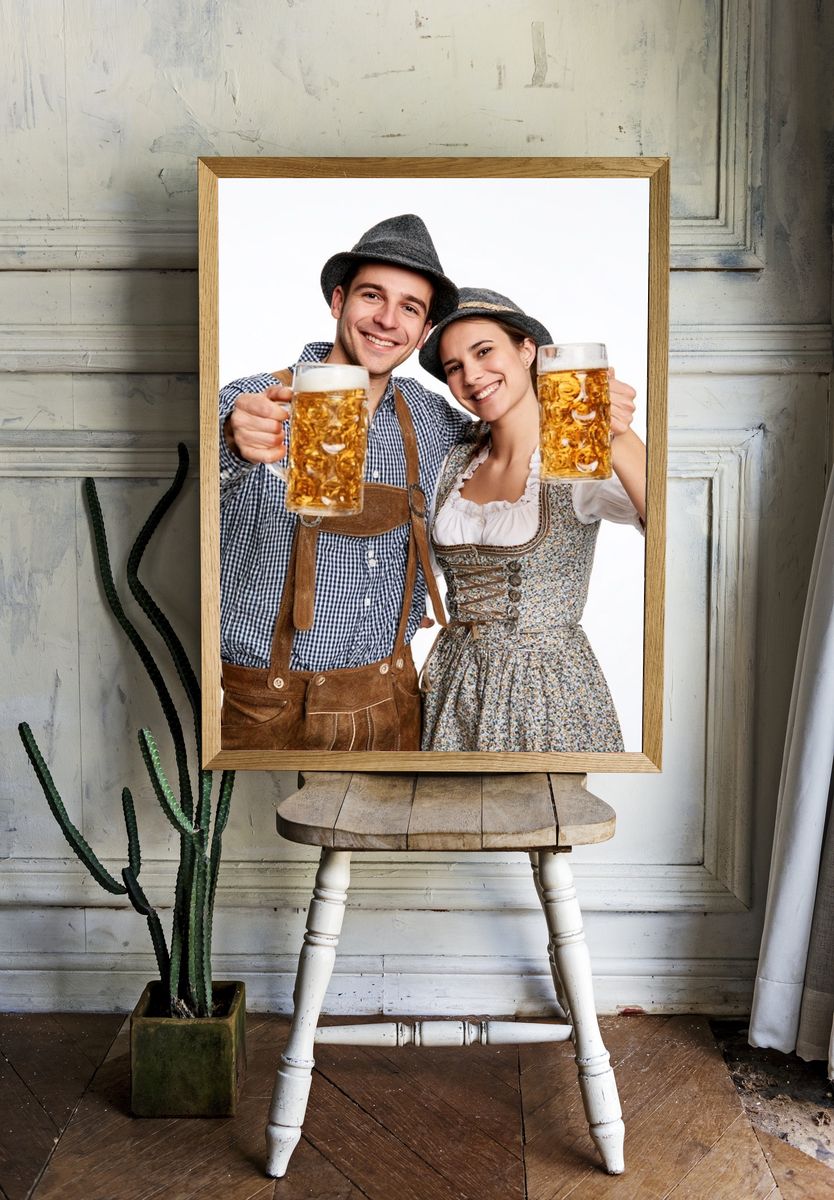 Oktoberfest Beer Cheers Photography Poster. — room view 1