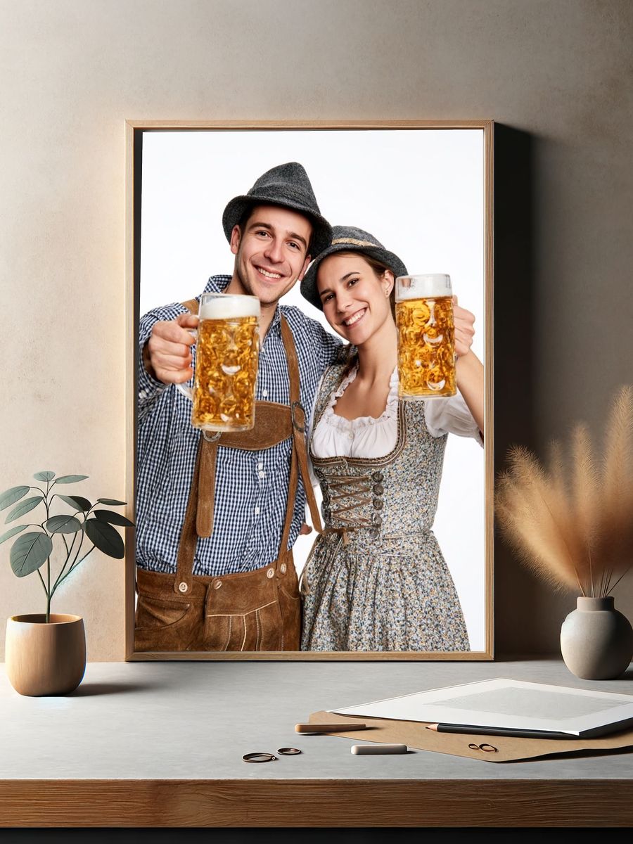 Oktoberfest Beer Cheers Photography Poster. — room view 2