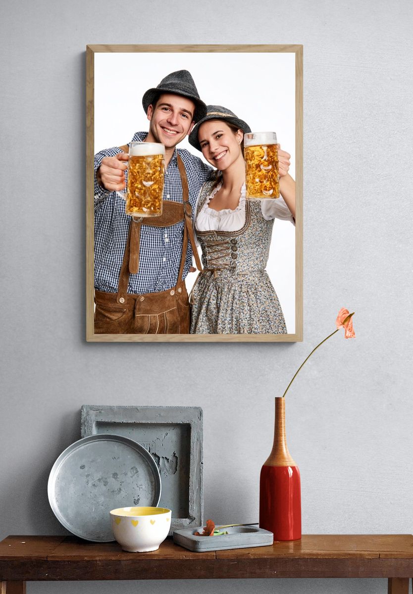 Oktoberfest Beer Cheers Photography Poster. — room view 3