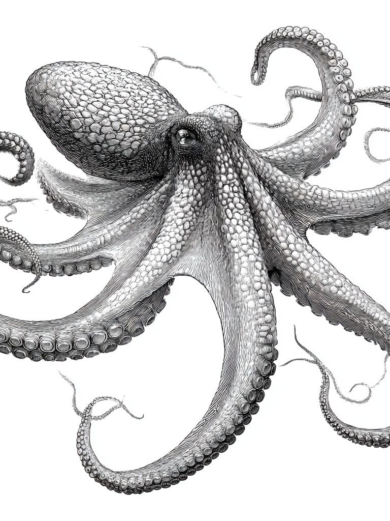 Octopus Ink Illustration Poster. poster detail