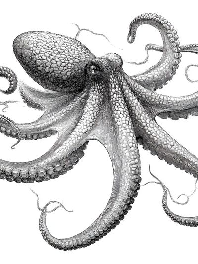 Octopus Ink Illustration Poster. poster