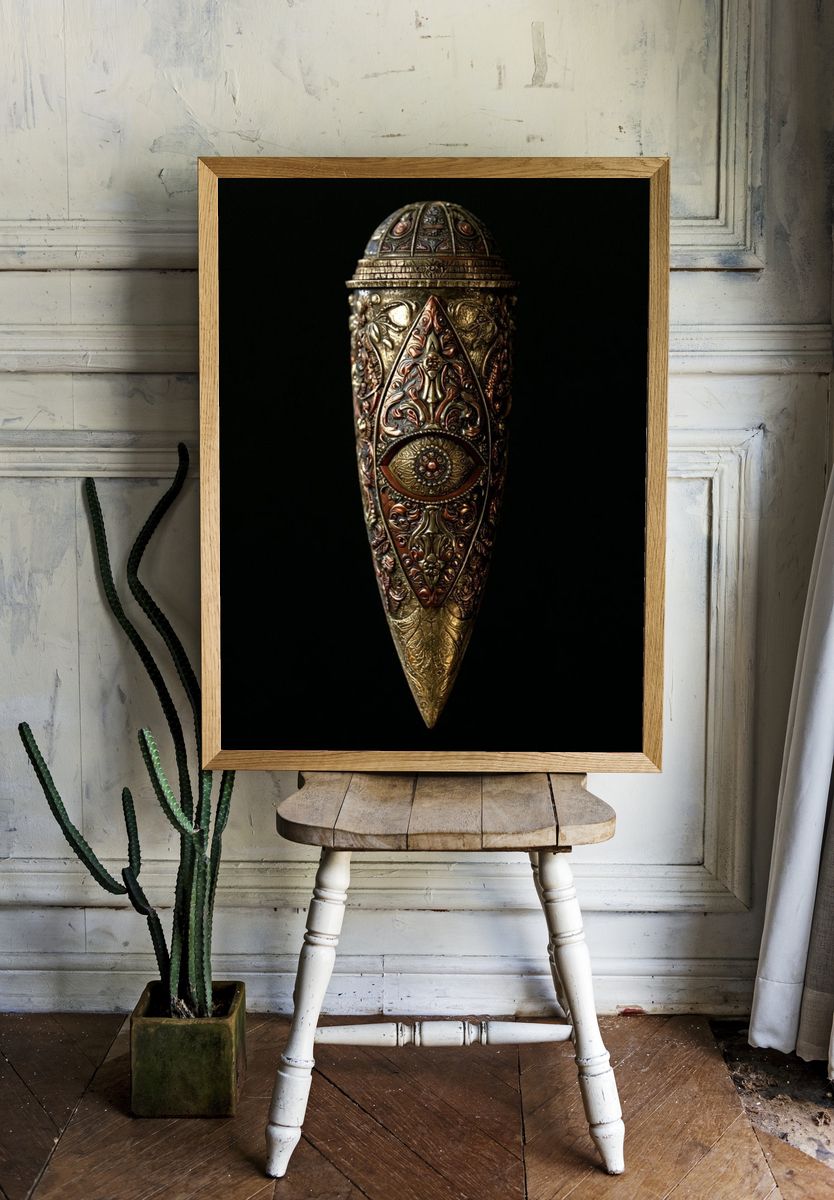 Ornate Golden Dagger Poster. — room view 1