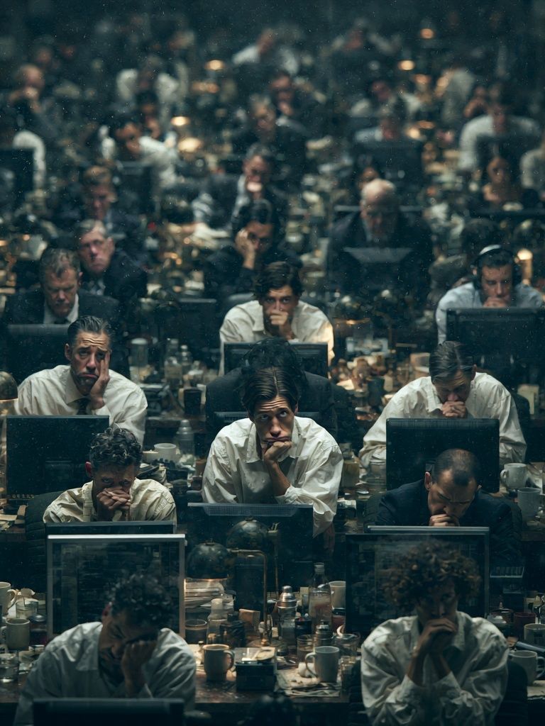 Office Crowd — Photography Print. poster — photography art