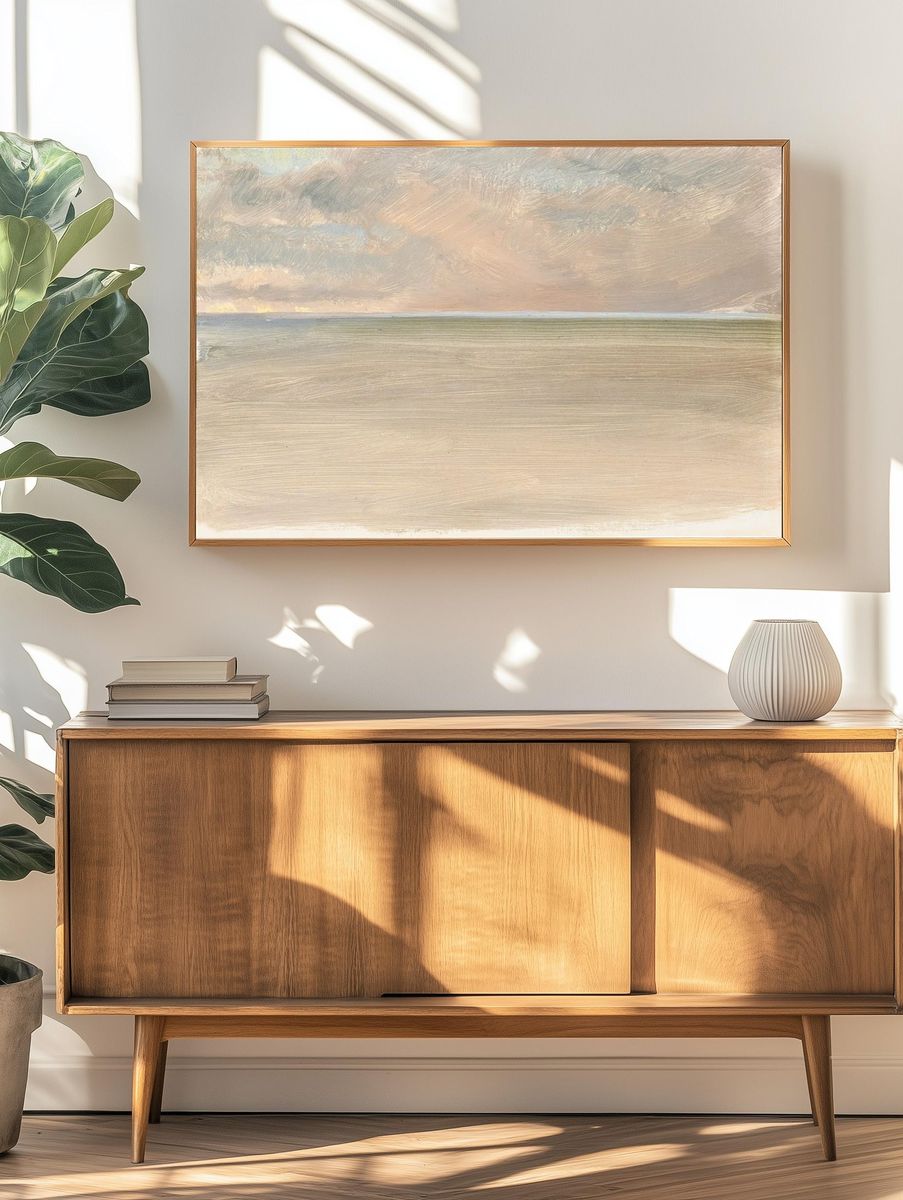Serene Ocean Horizon — Fine Art Print. — room view 3
