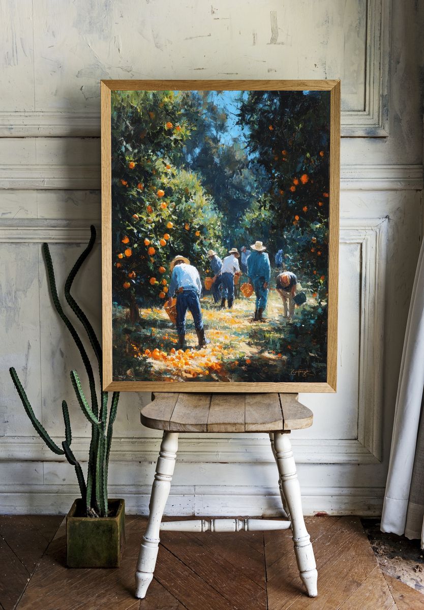 Orange Harvest — Fine Art Print. room preview