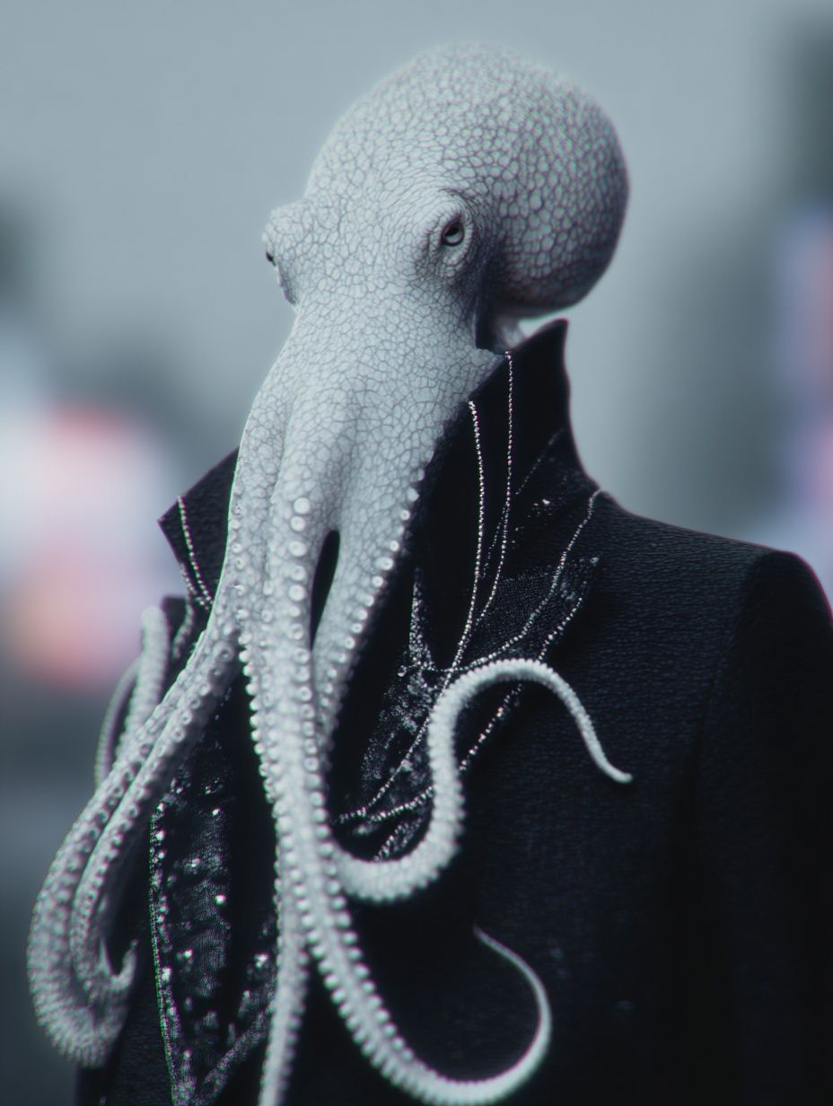 Octopus in Suit — Surrealism Print. poster detail