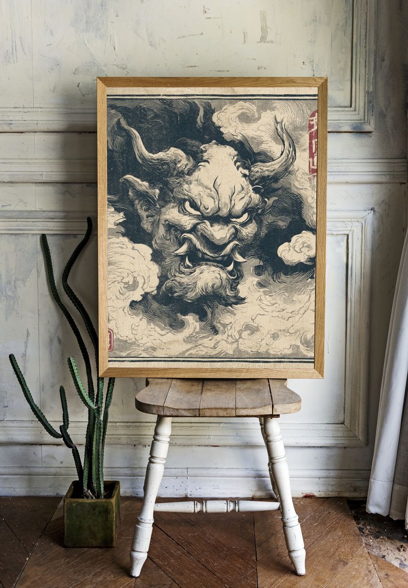 Oni Demon Ink Poster. room preview