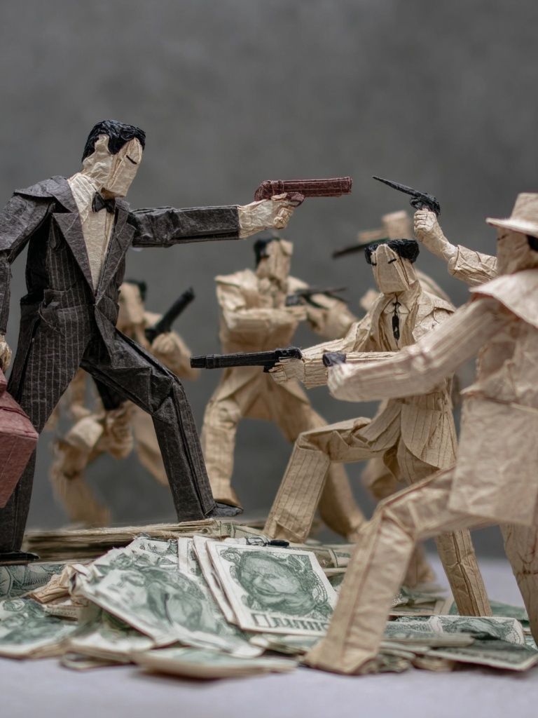 Origami Gangster Standoff Poster. poster detail