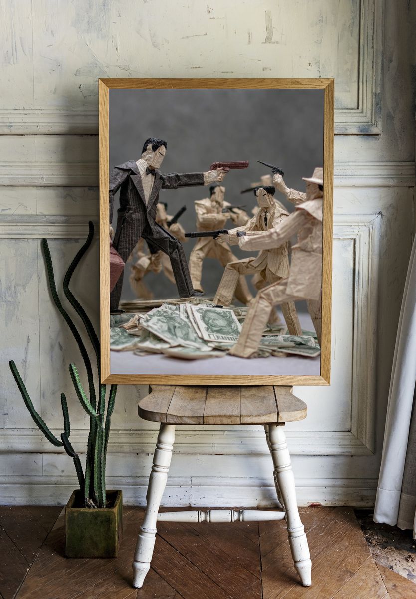 Origami Gangster Standoff Poster room preview