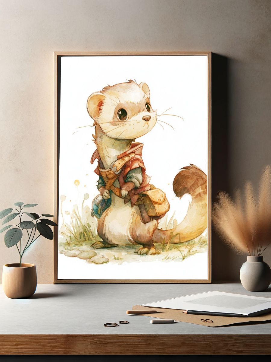 Otter Watercolor Poster. — room view 2