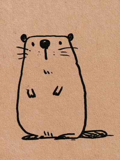 Cute Otter Sketch Poster.