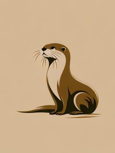 Otter Minimalist Poster. poster detail