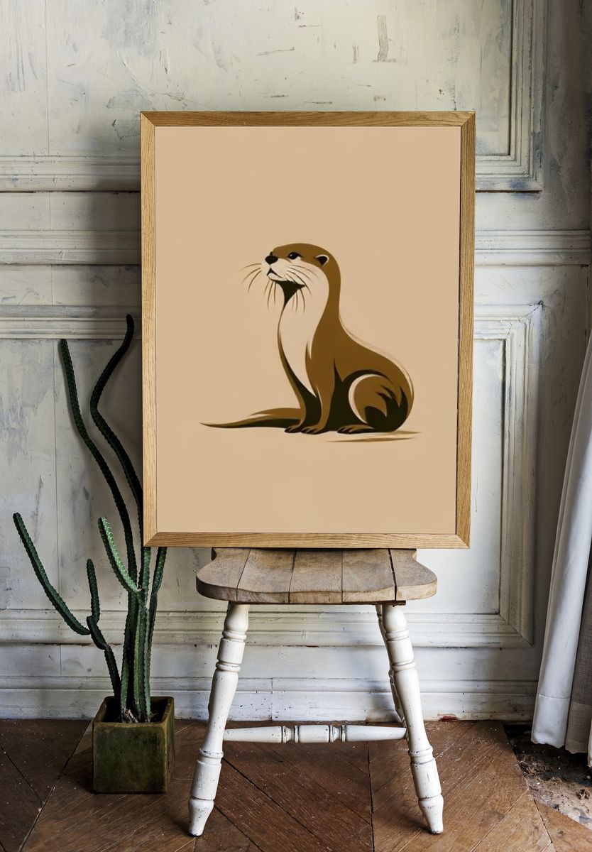 Otter Minimalist Poster. — room view 1