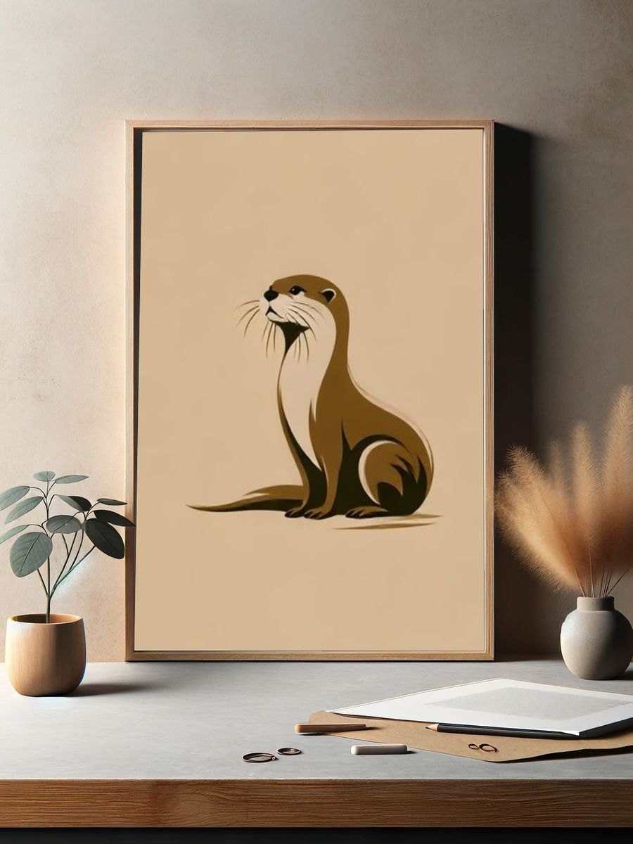 Otter Minimalist Poster. — room view 2