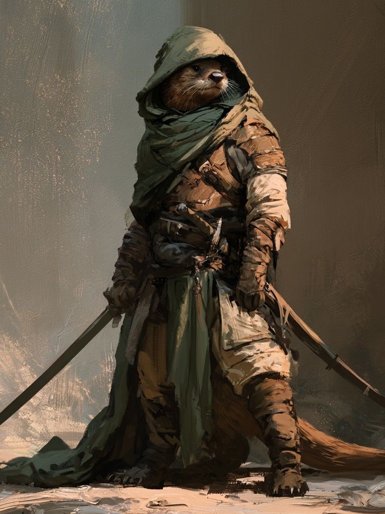 Otter Warrior Digital Art Poster. poster detail