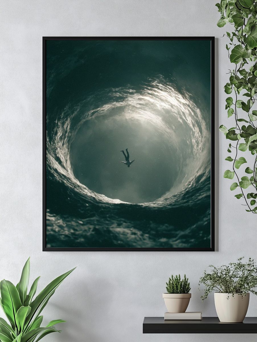 Ocean Whirlpool Diver Photography Poster. — room view 4