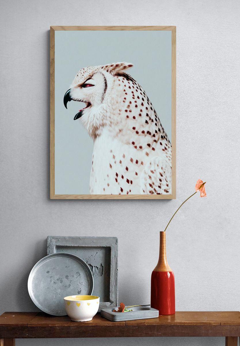 Majestic Owl Portrait Poster. — room view 3