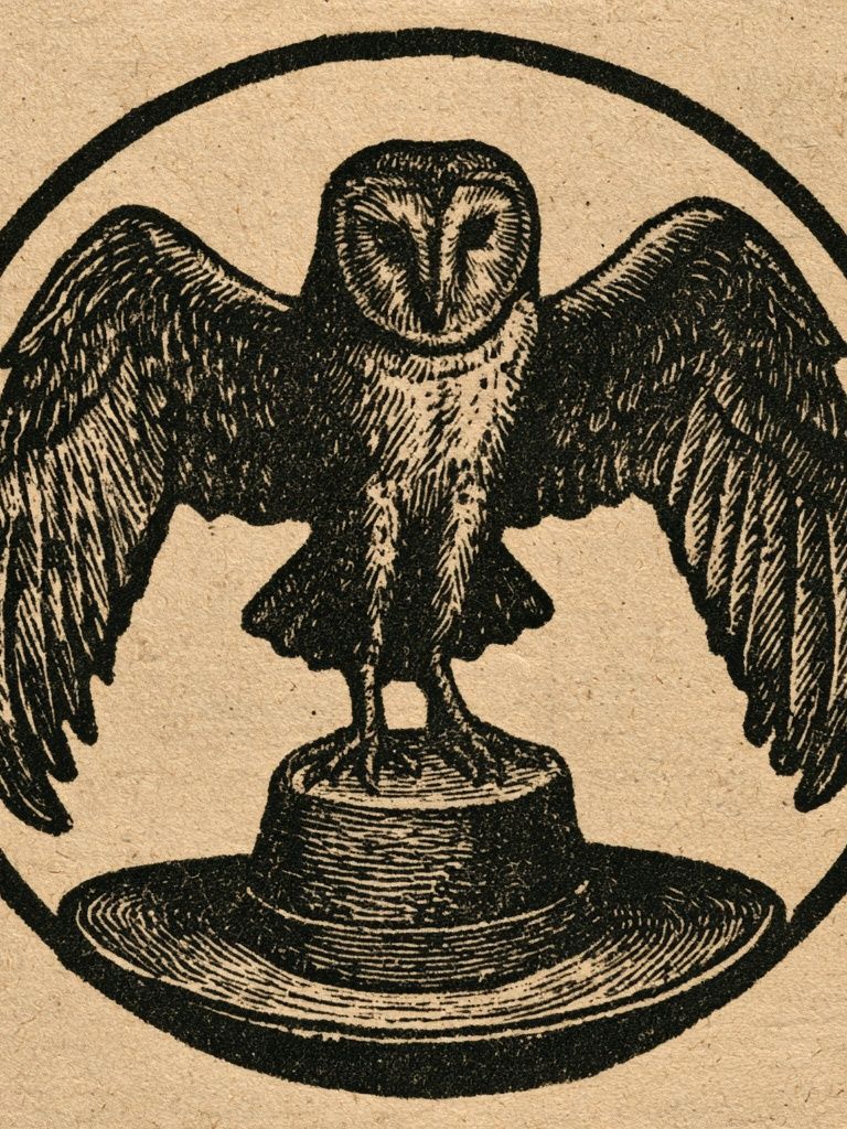 Owl Emblem Vintage Print. poster detail
