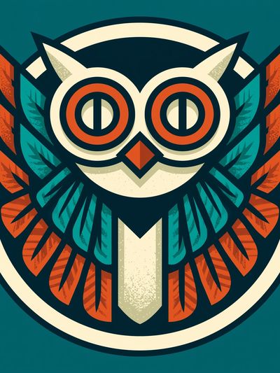 Geometric Owl Illustration Poster. poster print