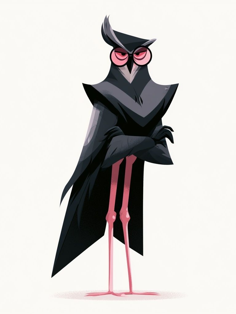 Stylized Owl Character Illustration Poster. poster detail