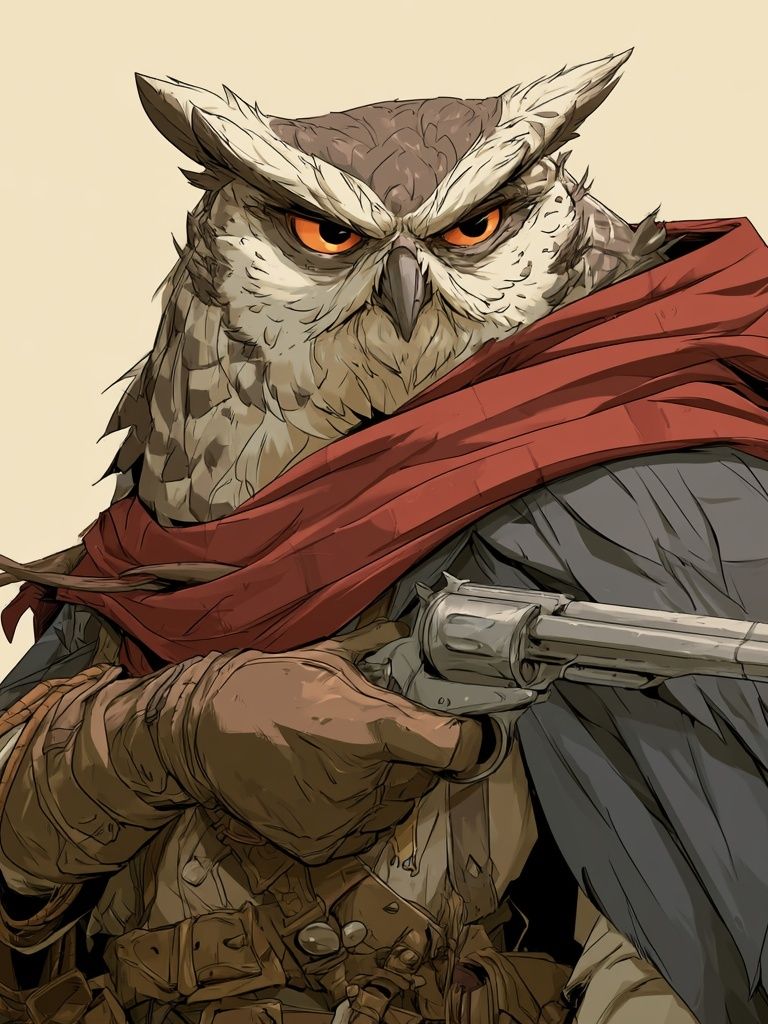 Armed Owl Digital Art Poster. poster — illustration art