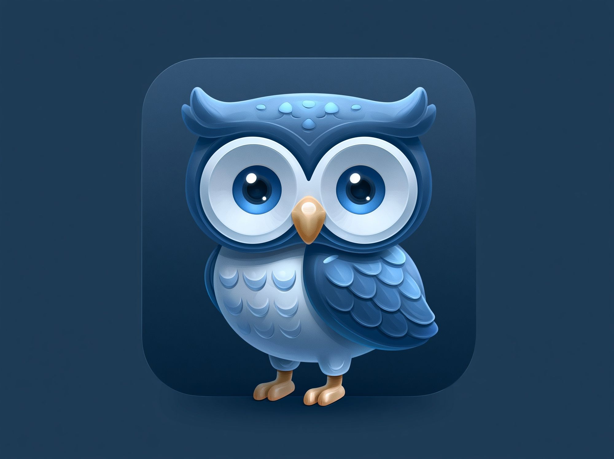 Blue Owl Digital Art Poster. poster detail