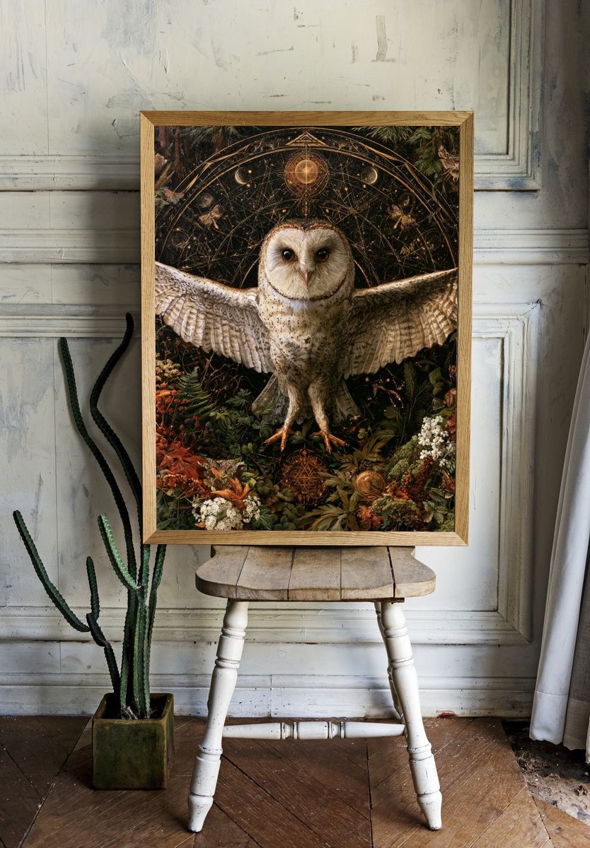 Owl Botanical Alchemy Poster. — room view 1