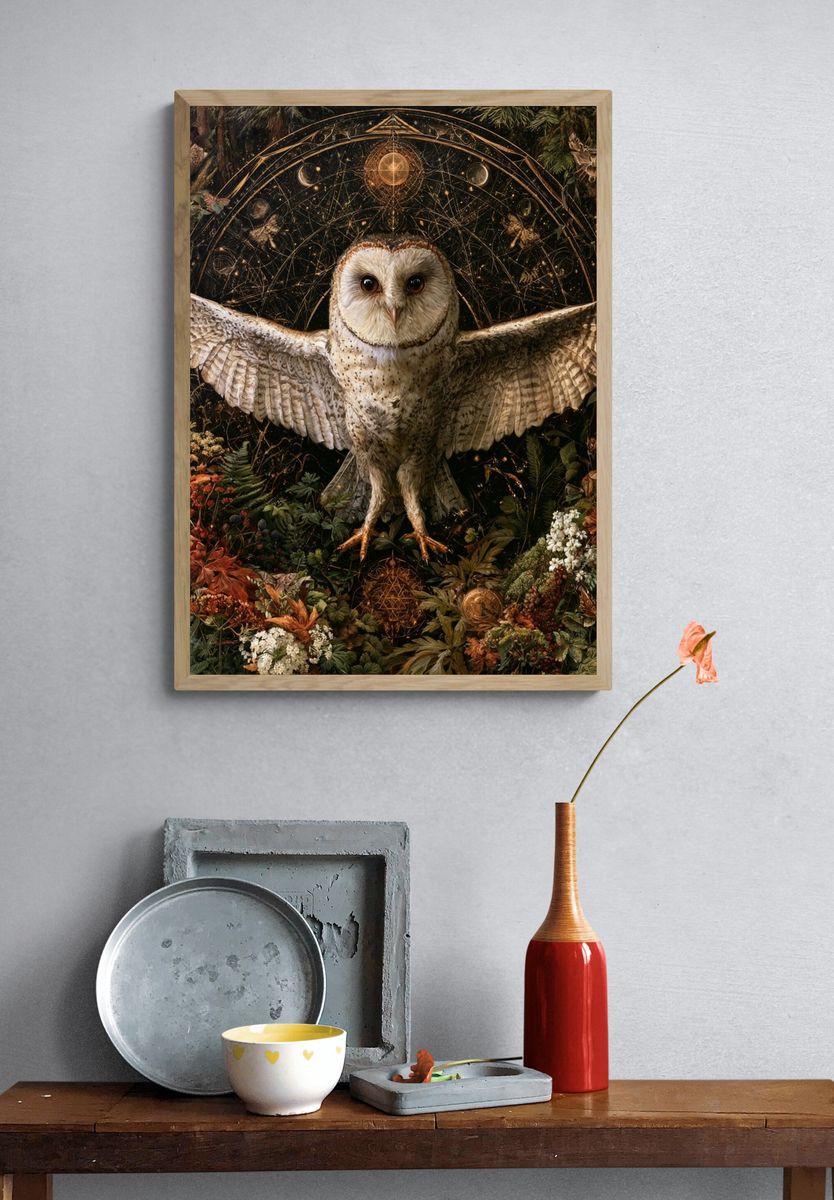 Owl Botanical Alchemy Poster. — room view 3