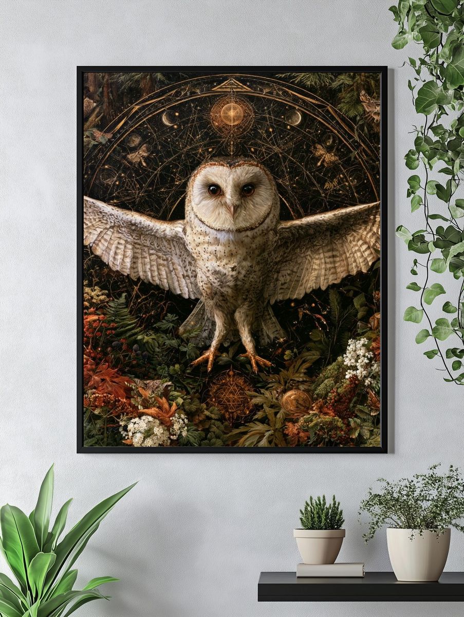 Owl Botanical Alchemy Poster. — room view 4