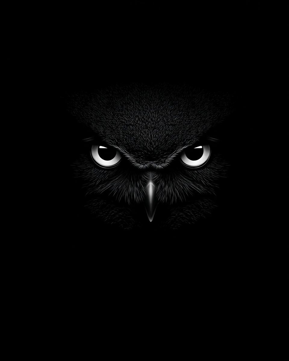 Owl Eyes Dark Wildlife Poster. poster detail