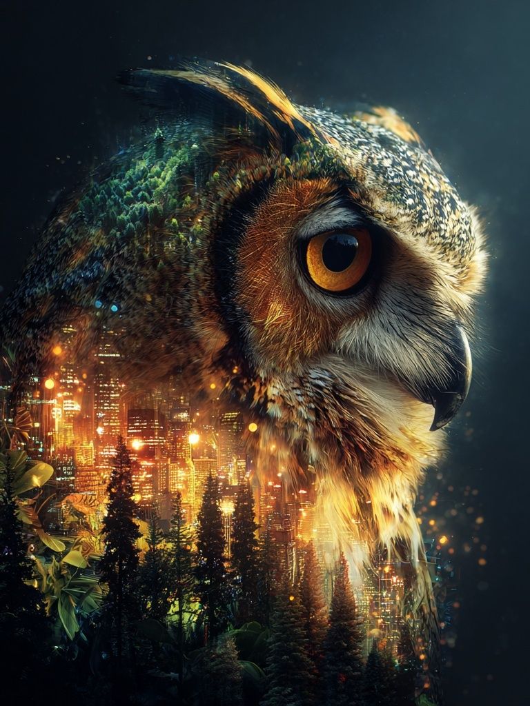 Majestic Owl — Digital Art Print. poster detail