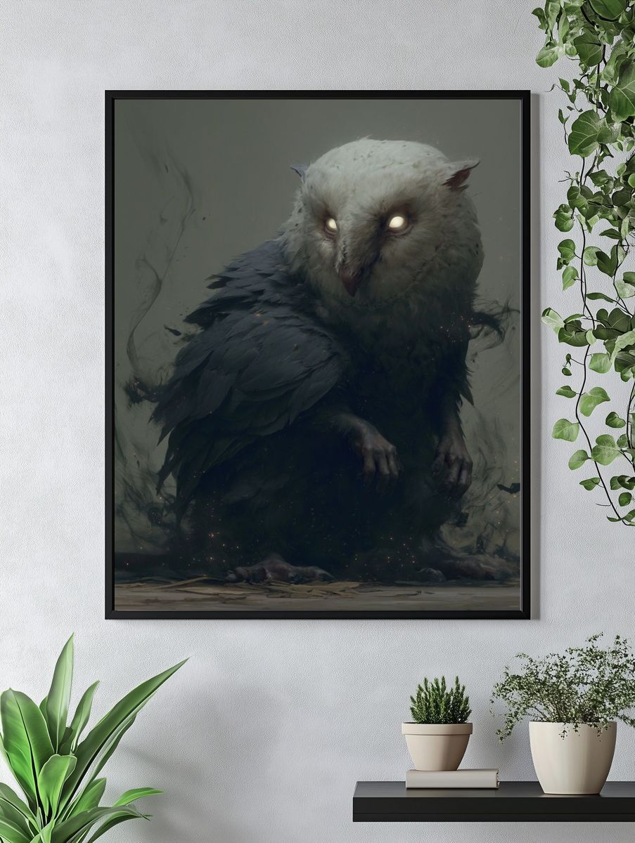 Mystic Owl Digital Art Poster. — room view 4
