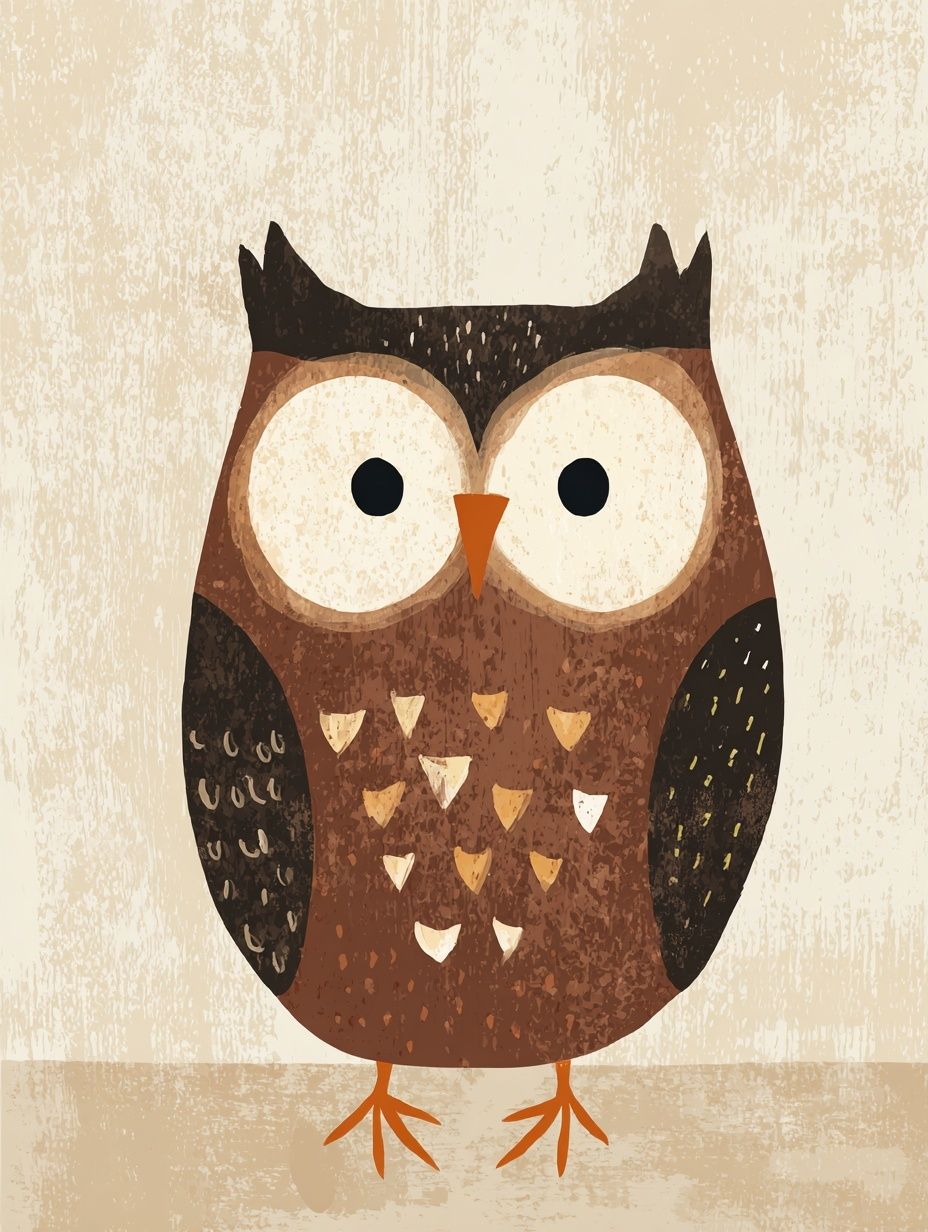 Cute Owl Illustration Poster. poster detail