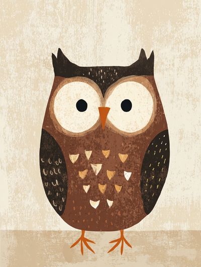 Cute Owl Illustration Poster.