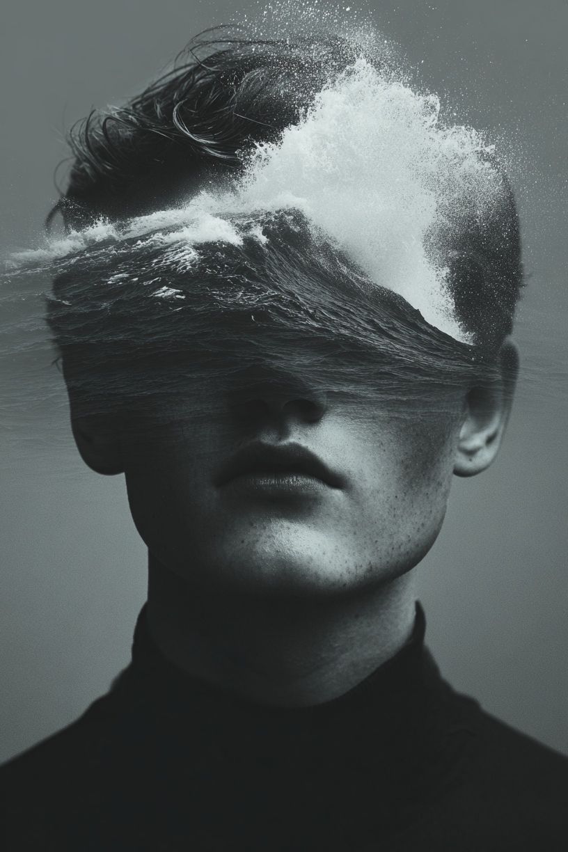 Ocean Wave Portrait Poster. poster detail