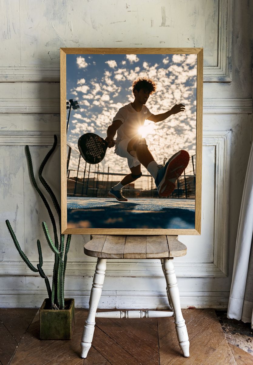 Padel Action Photography Poster. — room view 1