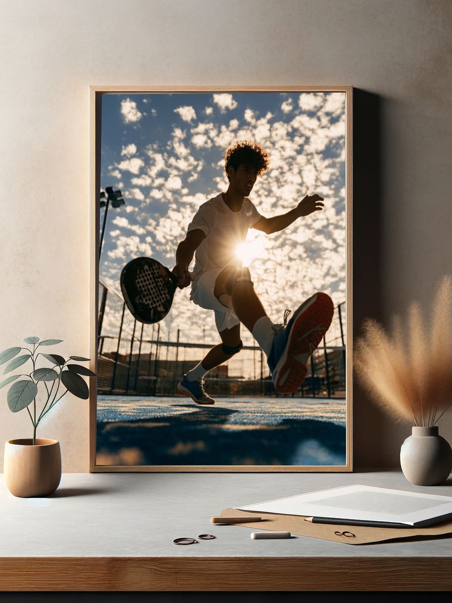 Padel Action Photography Poster. — room view 2