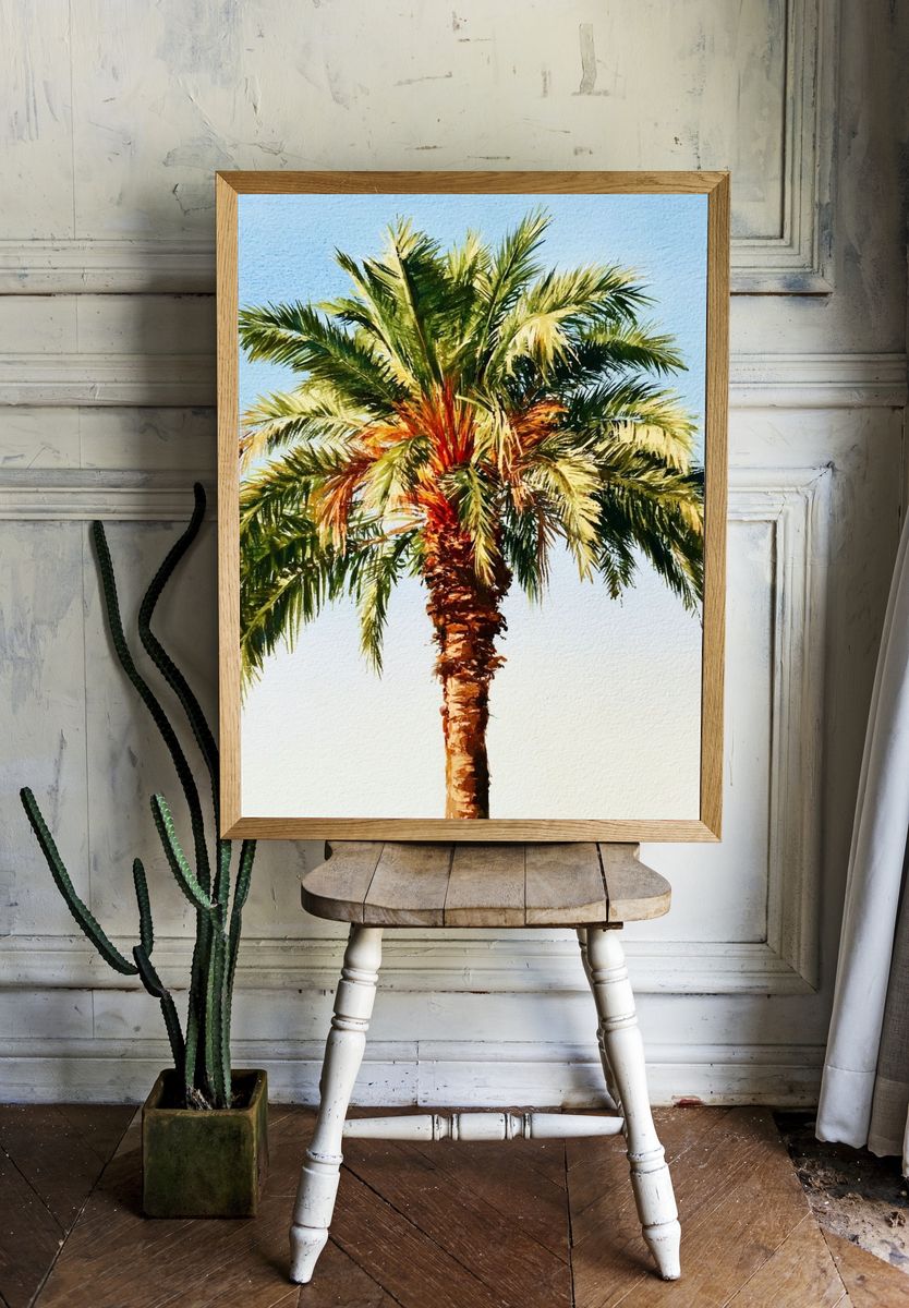 Palm Tree Watercolor Poster. — room view 1