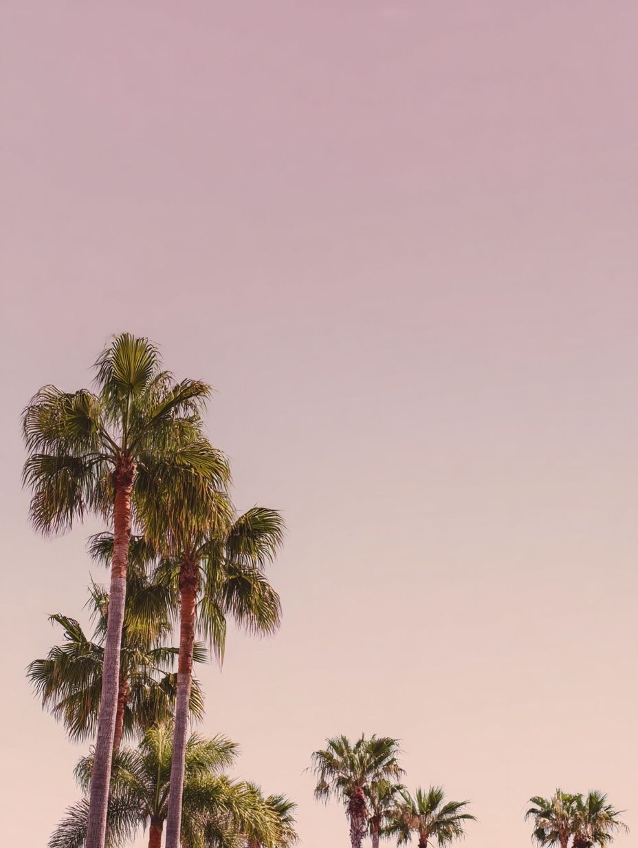 Palm Trees at Sunset Photography Poster. poster detail