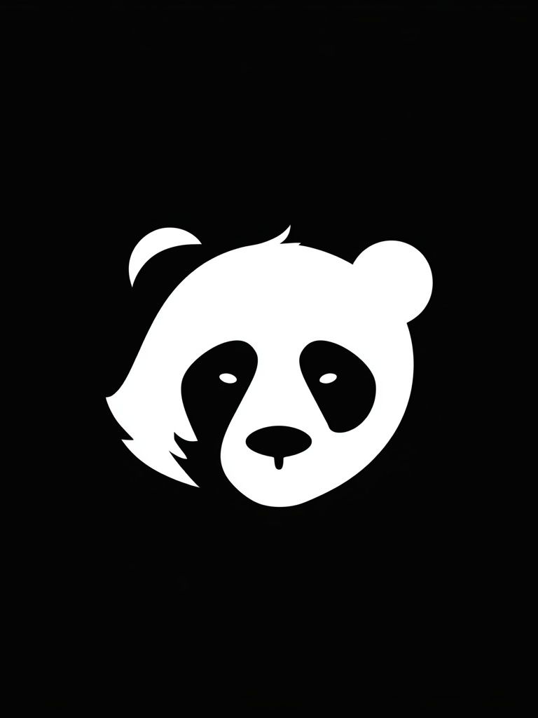 Panda Face Minimalist Print. poster detail