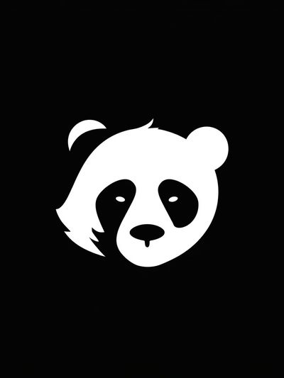 Panda Face Minimalist Print.