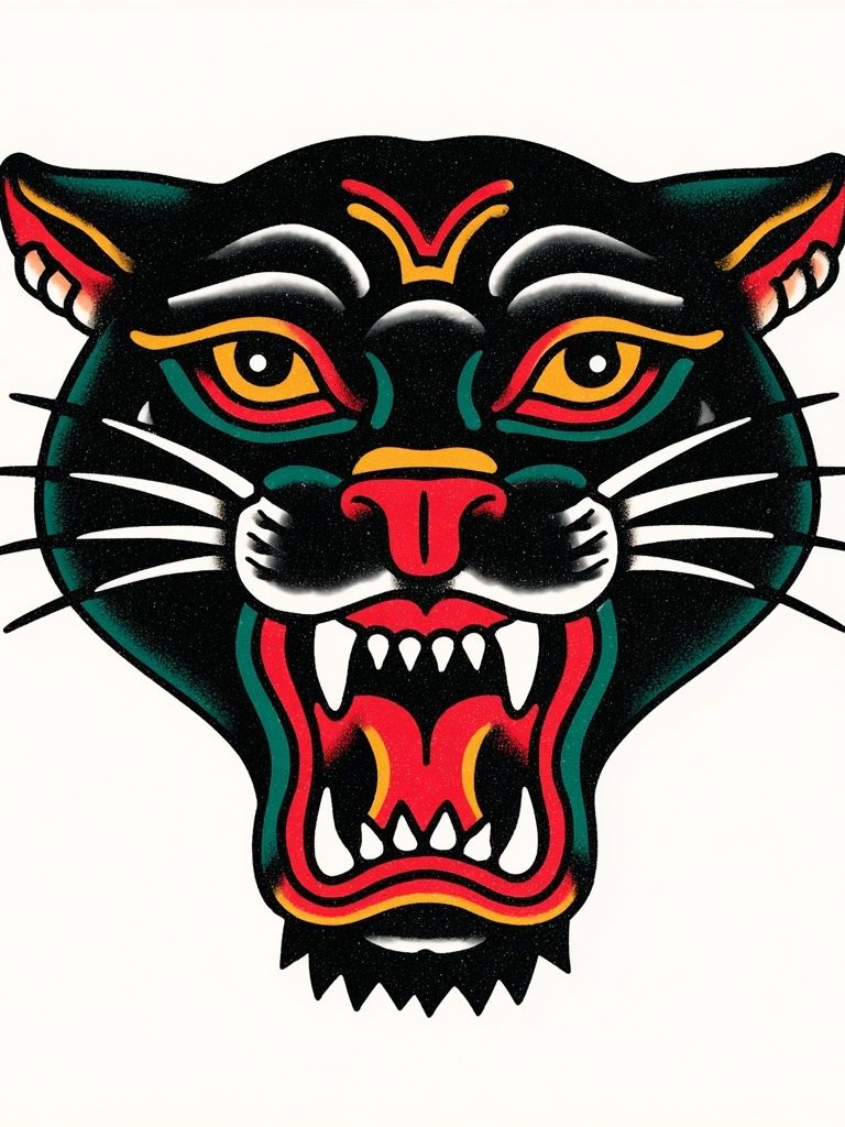 Roaring Panther Illustration Poster. poster detail