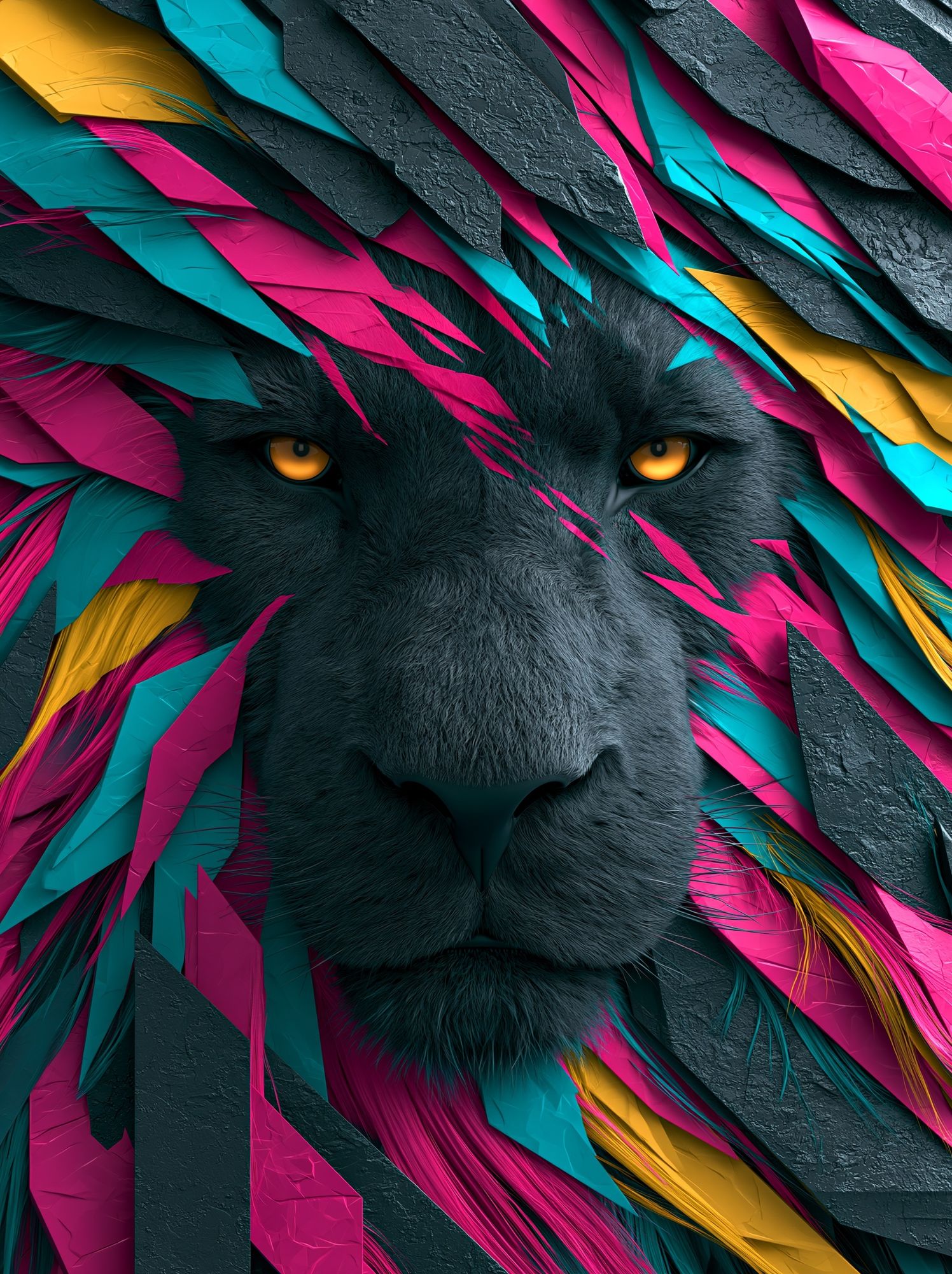 Neon Panther Portrait Poster. poster — animals art