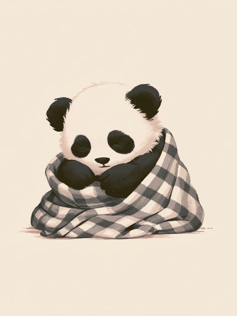 Cozy Panda Illustration Poster. poster detail