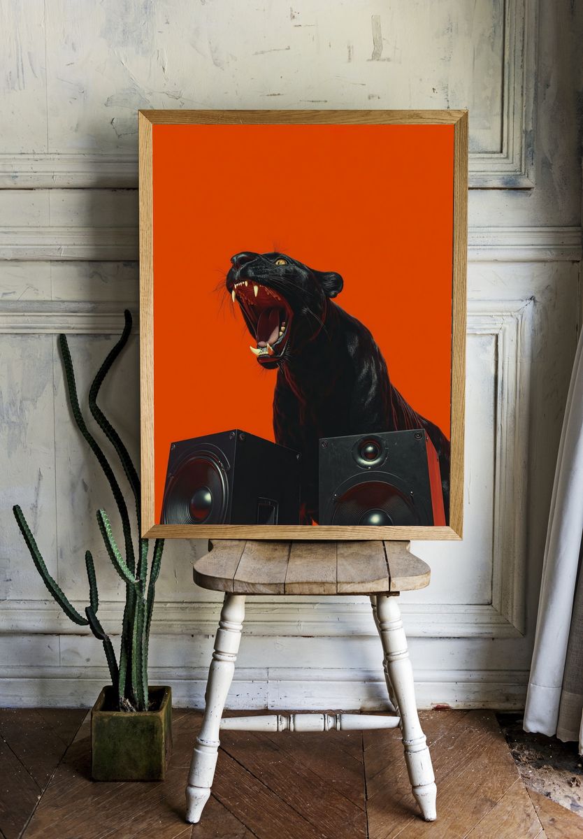 Roaring Panther — Contemporary Print room preview