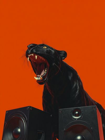Roaring Panther — Contemporary Print. poster print