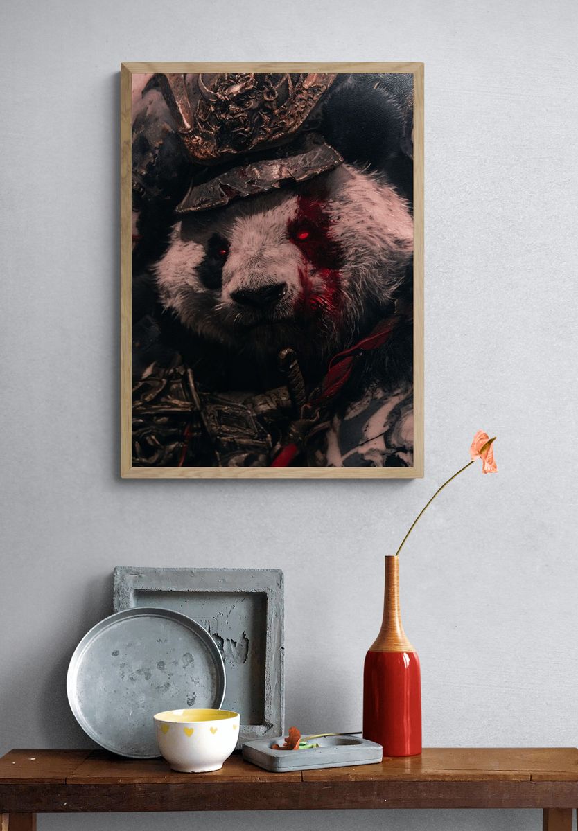 Dark Panda Fantasy Poster. — room view 3