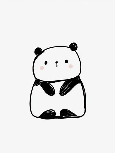 Cute Panda Minimalist Poster.